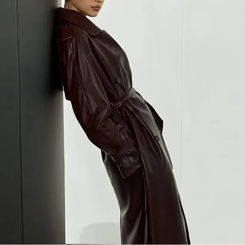 Funki Findz | Jackets | Women's Extra Long Faux Leather Coat