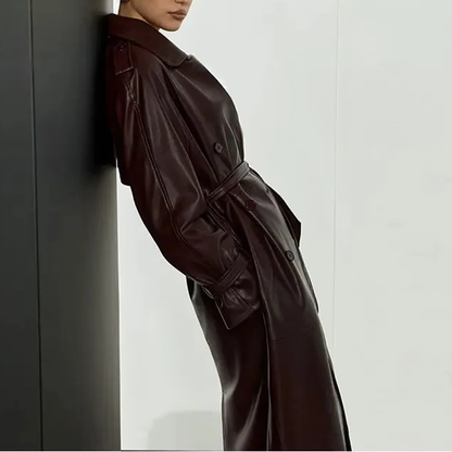 Funki Findz | Jackets | Women's Extra Long Faux Leather Coat