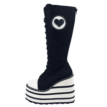 Funki Findz | Boots | Women's Canvas Platform Wedge Sneakers