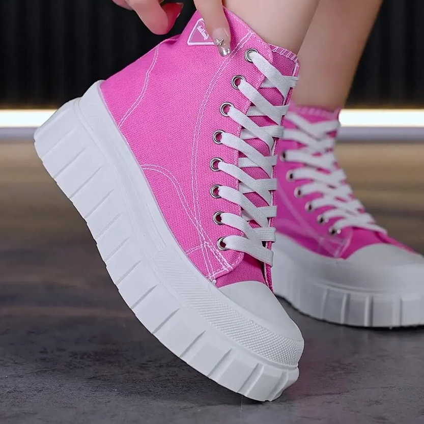 Funki Findz | Boots | Women's Casual Canvas Lace Up Sneakers