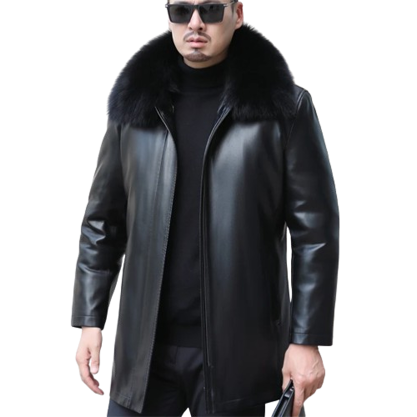 Funki Findz | Jackets | Men's Genuine Leather Long Down Jacket