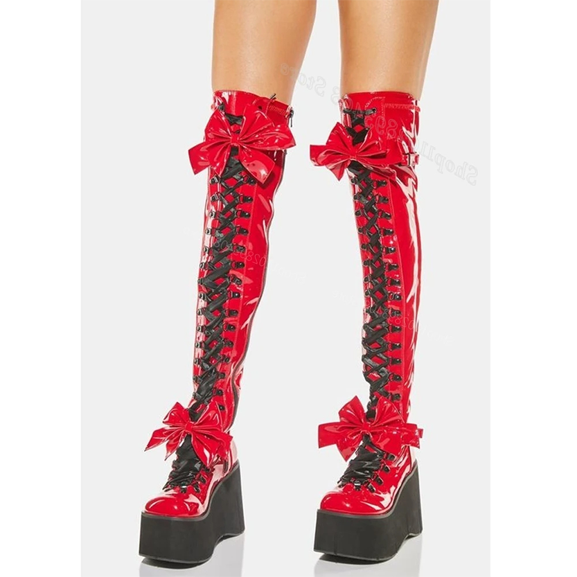 Funki Findz | Boots | Women's Butterfly Bow Over the Knee Boots