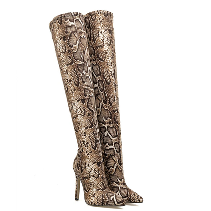 Funki Findz | Boots | Women's Leopard Print PU Long Boots