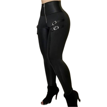 Funki Findz | Pants | Women's Fitted Stretch Buckle Zip Pants