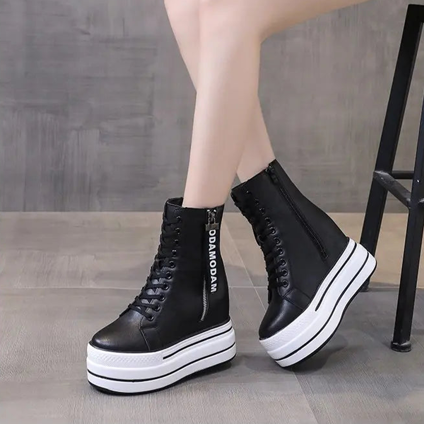 Funki Findz | Boots | Women's Platform Zip Ankle Boot Sneakers