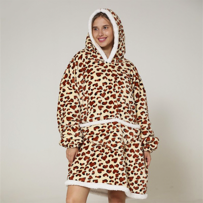 Funki Findz | Oodies | Unisex Soft Animal Print Hoodie Blanket