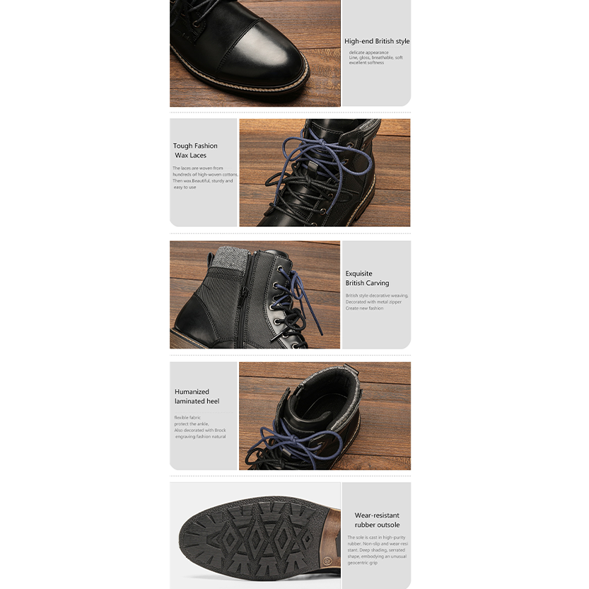 Funki Findz | Boots | Men's Faux Leather Retro Ankle Dress Boot