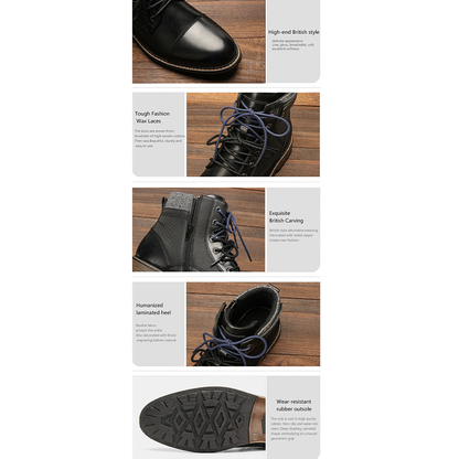 Funki Findz | Boots | Men's Faux Leather Retro Ankle Dress Boot