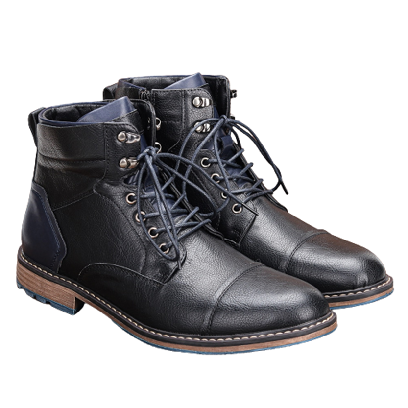 Funki Findz | Boots | Men's Faux Leather Retro Ankle Dress Boot