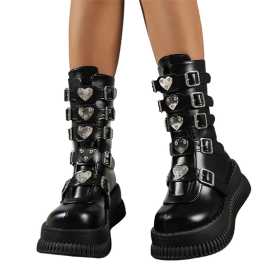 Funki Findz | Boots | Women's Gothic Mid-Calf Platform Boots