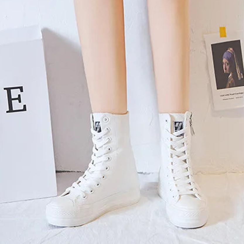 Funki Findz | Boots | Women's High-top Side Zip Canvas Sneaker