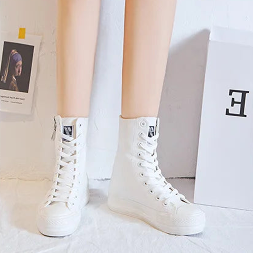 Funki Findz | Boots | Women's High-top Side Zip Canvas Sneaker