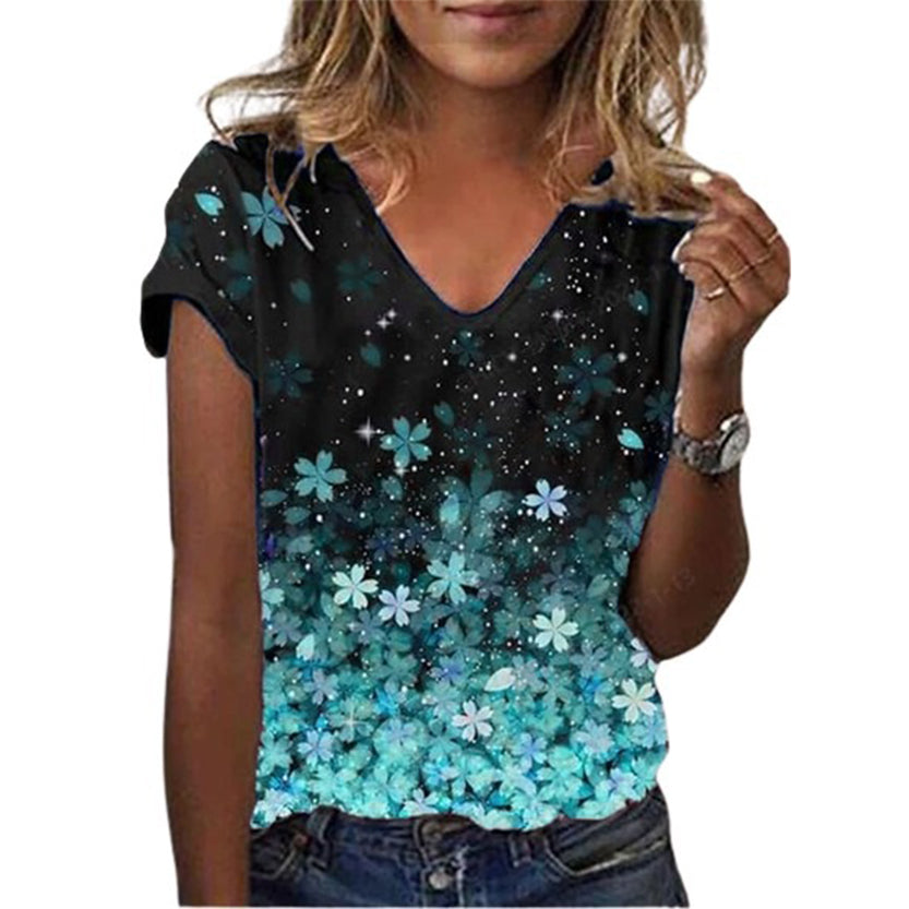 Funki Findz | Shirts | Women's Floral Print V-Neck Tunic Top | 6XL
