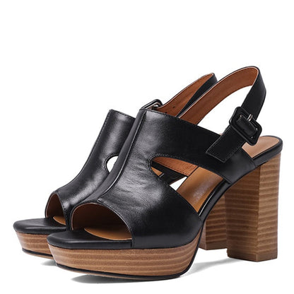 Funki Findz | Shoes | Women's Real Leather Block Heel Sandals
