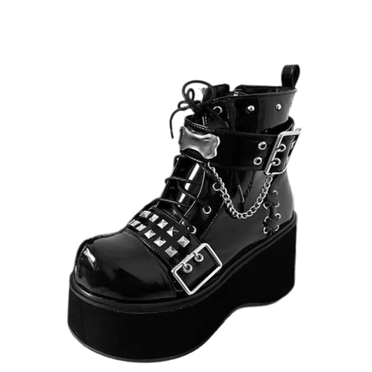 Funki Findz | Boots | Women's Gothic Platform Cosplay Wedges