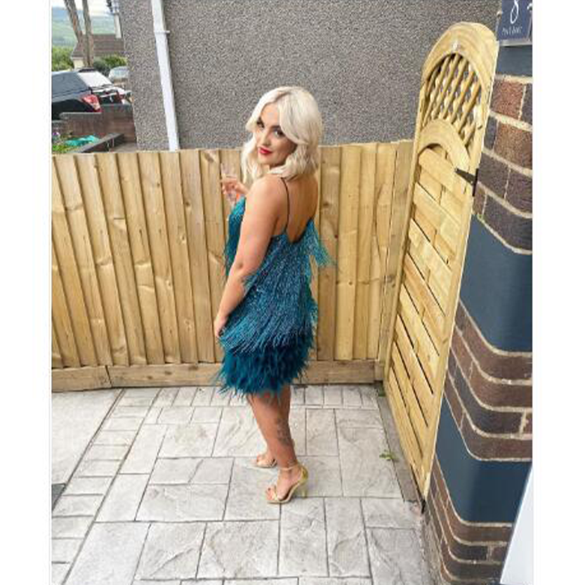 Funki Findz | Dresses | Women's Sequin Feather Fringe Dress