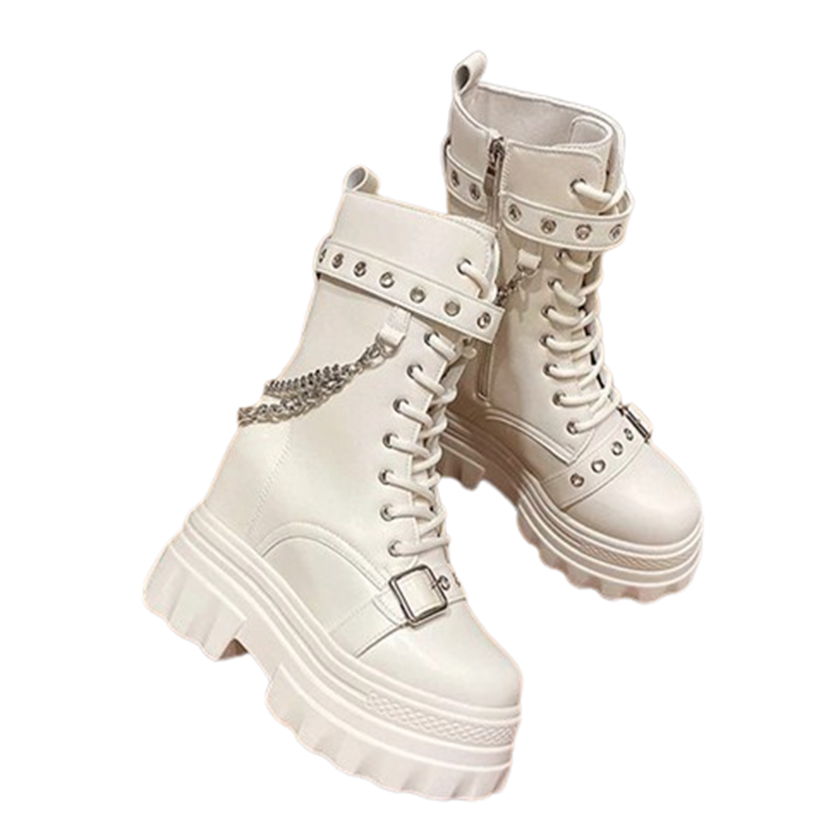 Funki Findz | Boots | Women's Gothic Round Toe Chunky Boots