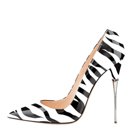 Funki Findz | Shoes | Women's Luxury Metal Heel Zebra Stilettos