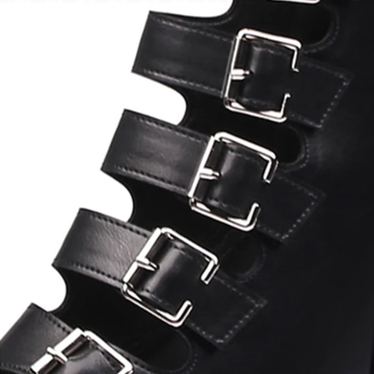 Funki Findz | Shoes | Women's Goth Buckle Strap Wedge Sandal