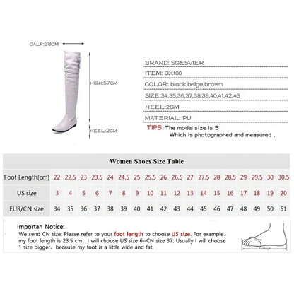 Funki Findz | Boots | Women's Over-The-Knee-High Flat Boots