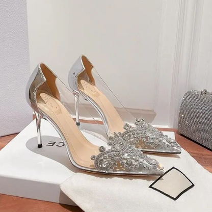 Funki Findz | Shoes | Women's Pointy Toe Clear Wedding Stiletto