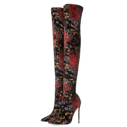 Funki Findz | Boots | Women's Bohemian Long Stretch Cloth Boot