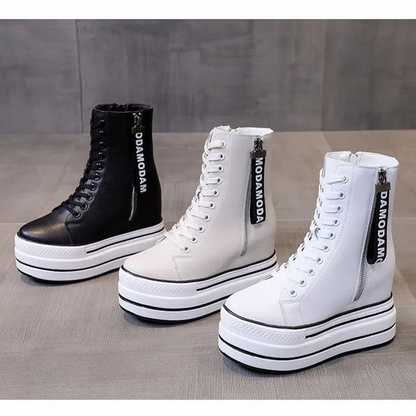 Funki Findz | Boots | Women's Platform Zip Ankle Boot Sneakers