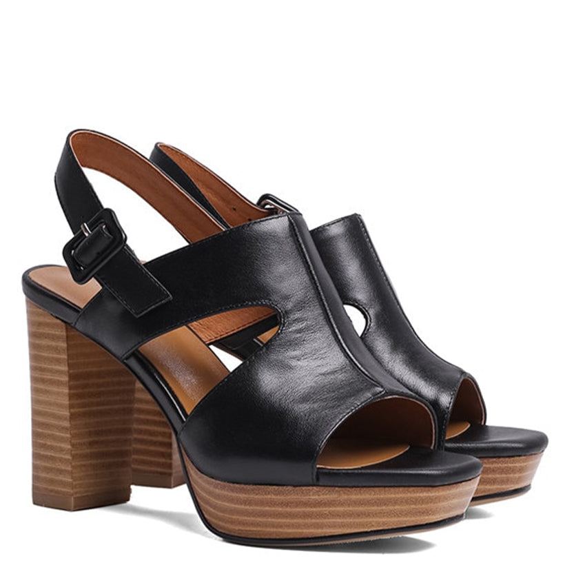 Funki Findz | Shoes | Women's Real Leather Block Heel Sandals