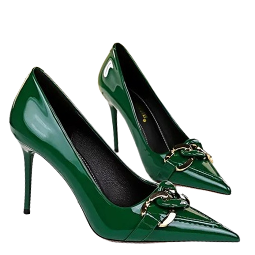 Funki Findz | Shoes | Women's Patent Metal Buckle Luxury Heels