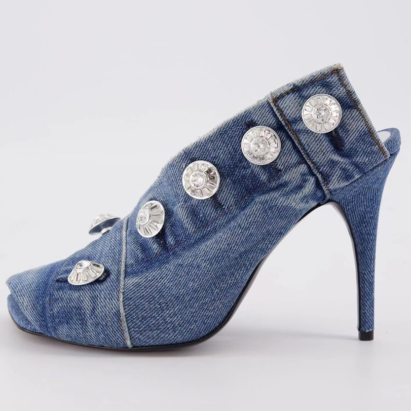 Funki Findz | Shoes | Women's Quirky Denim High Heel Shoes
