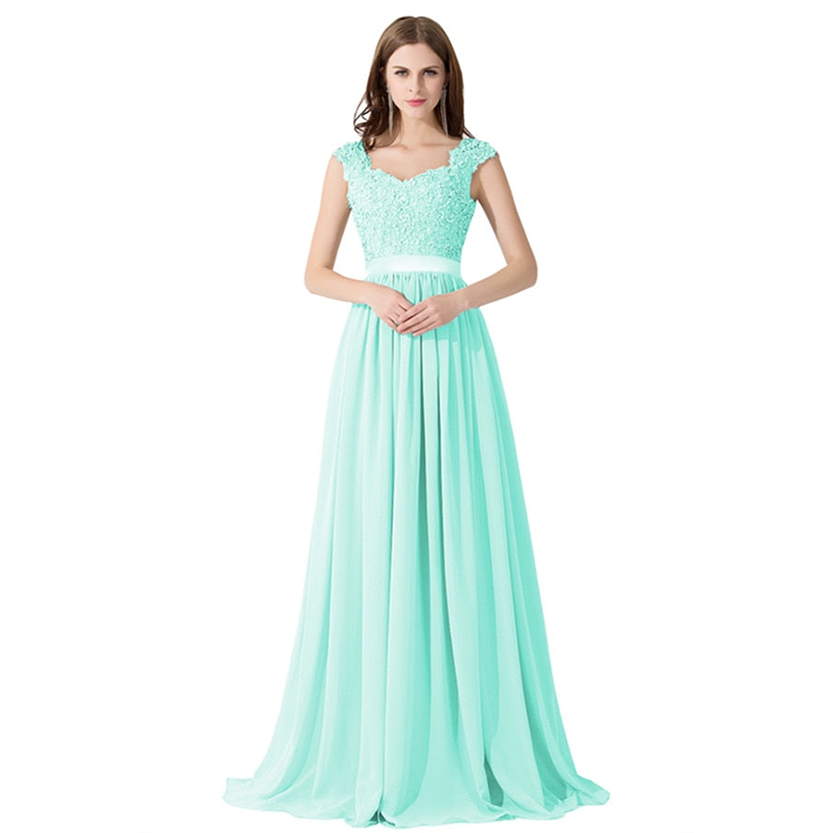 Funki Findz | Dresses | Women's Long Chiffon Satin Lace Dress