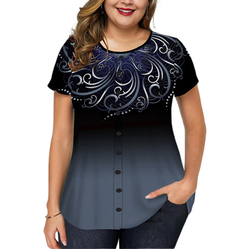 Funki Findz | Shirts | Women's Plus Ombre Top | Casual Summer