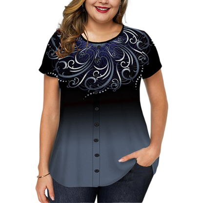 Funki Findz | Shirts | Women's Plus Ombre Top | Casual Summer