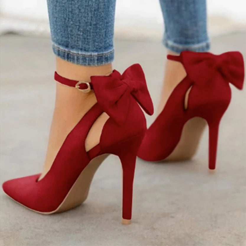 Funki Findz | Shoes | Women's Suede Bow Knot Stilettos