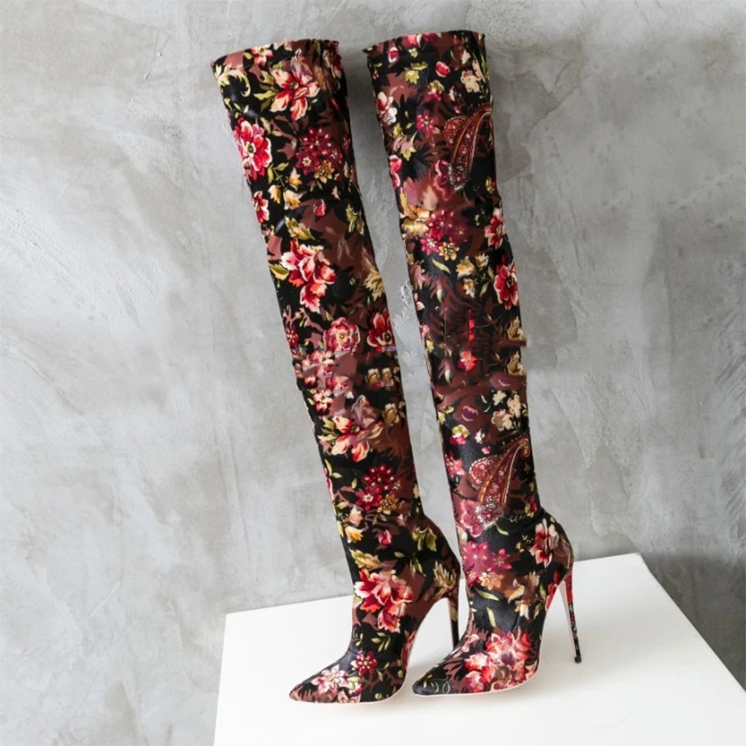 Funki Findz | Boots | Women's Over Knee Stretch Stiletto Boots