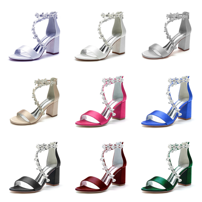 Funki Findz | Shoes | Women's Crystal Silk Wedding Sandals