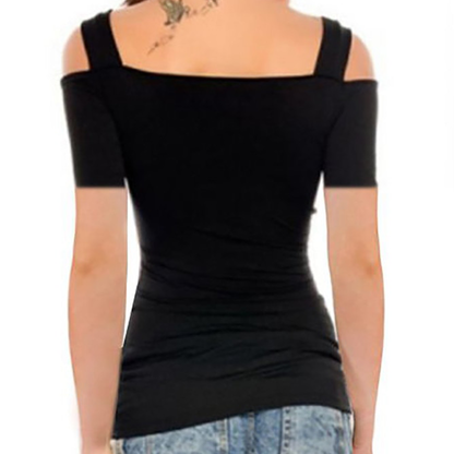 Funki Findz | Shirts | Women's Off Shoulder Metal Buckle T-shirt