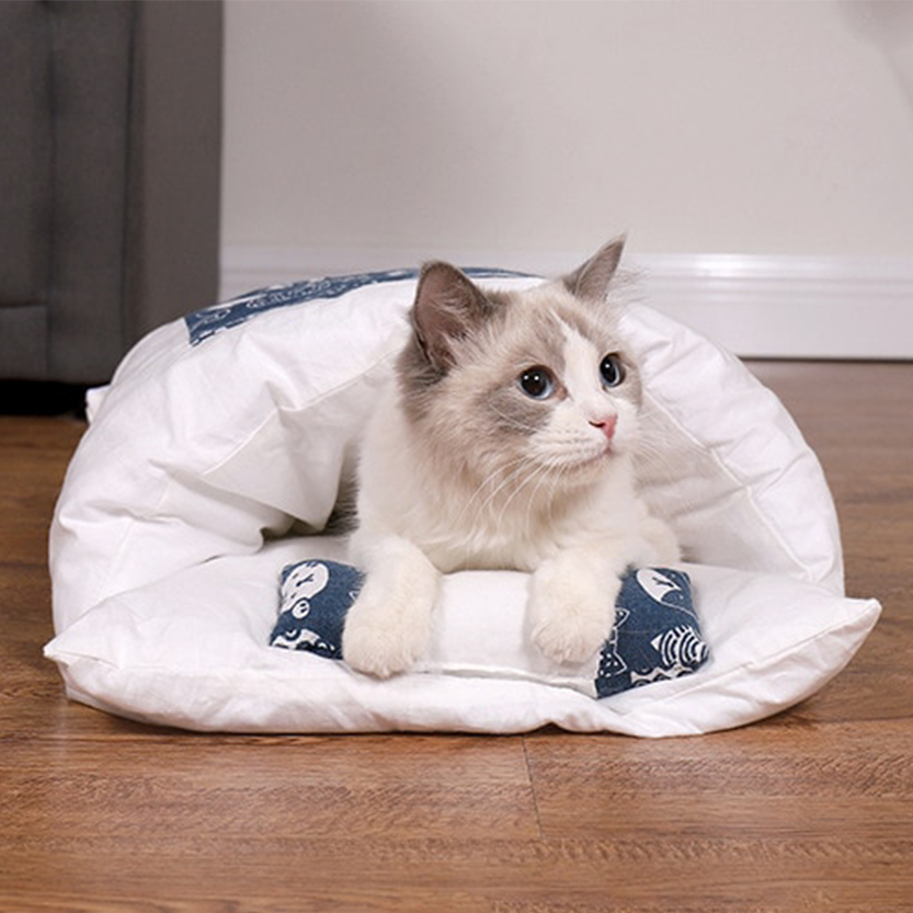 Funki Findz | Pet Beds | Cat Sleeping Bag | Japanese Patterned