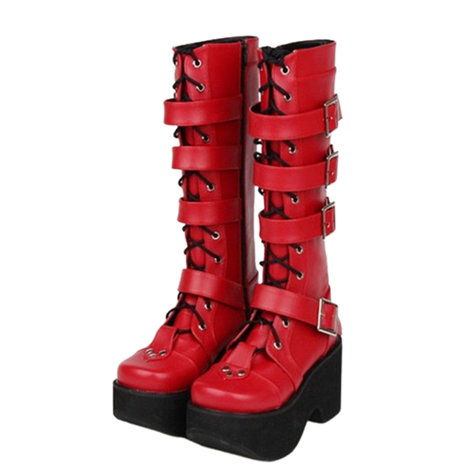 Funki Findz | Boots | Women's Gothic Punk 4 Strap Platform Boot