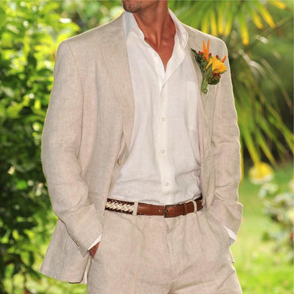 Funki Findz | Suits | Men's 2 Pcs Linen Beach Wedding Suit