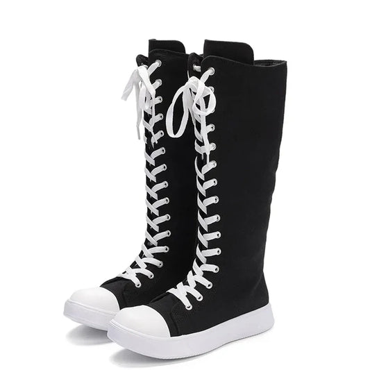 Funki Findz | Boots | Women's Streetwear Lace Up Canvas Boots