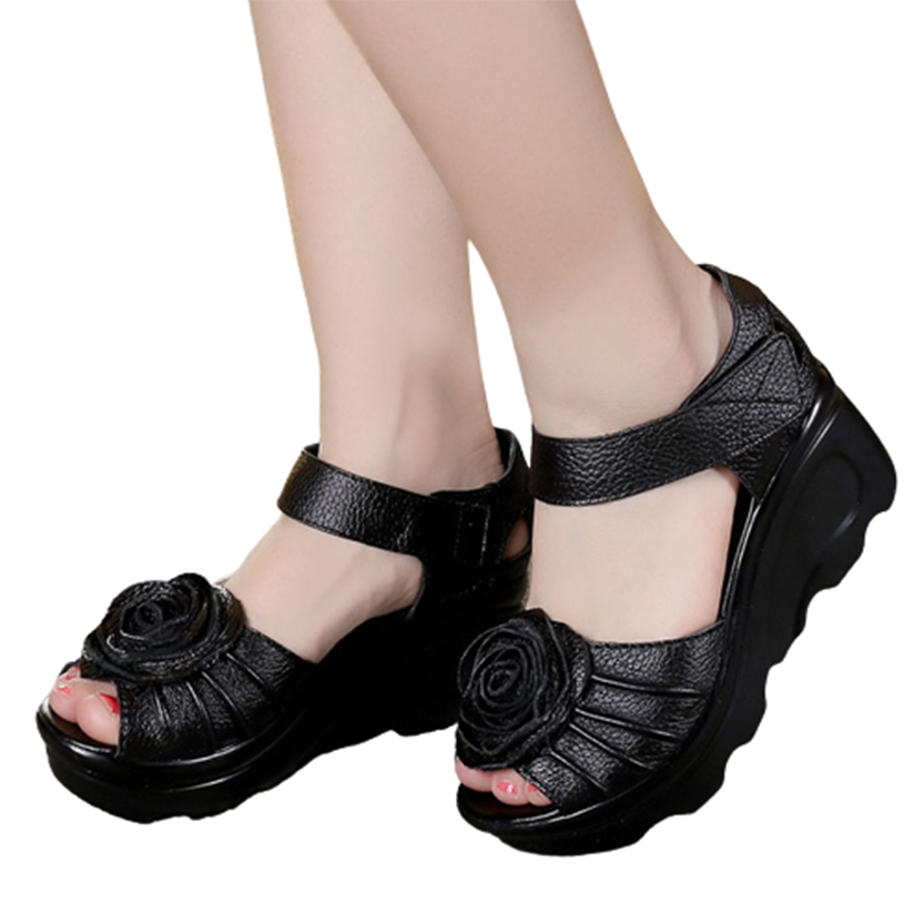 Funki Findz | Shoes | Women's Gothic Leather Low Heel Wedges