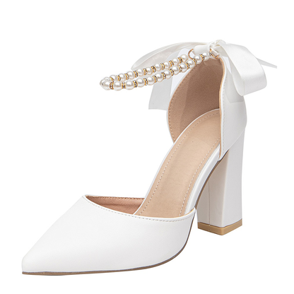 Funki Findz | Shoes | Women's Elegant Pearl Satin Bridal Shoes