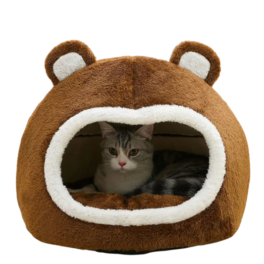 Funki Findz | Pet Beds | Cat Bed | Cute Bear Head Shaped Cat Nest House