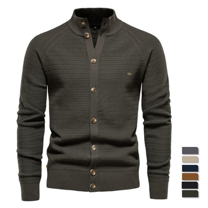 Funki Findz | Sweaters | Men's Mock Neck Button Knit Cardigan