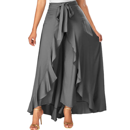 Funki Findz | Skirts | Women's Elegant Long Ruffled Skirt Pants