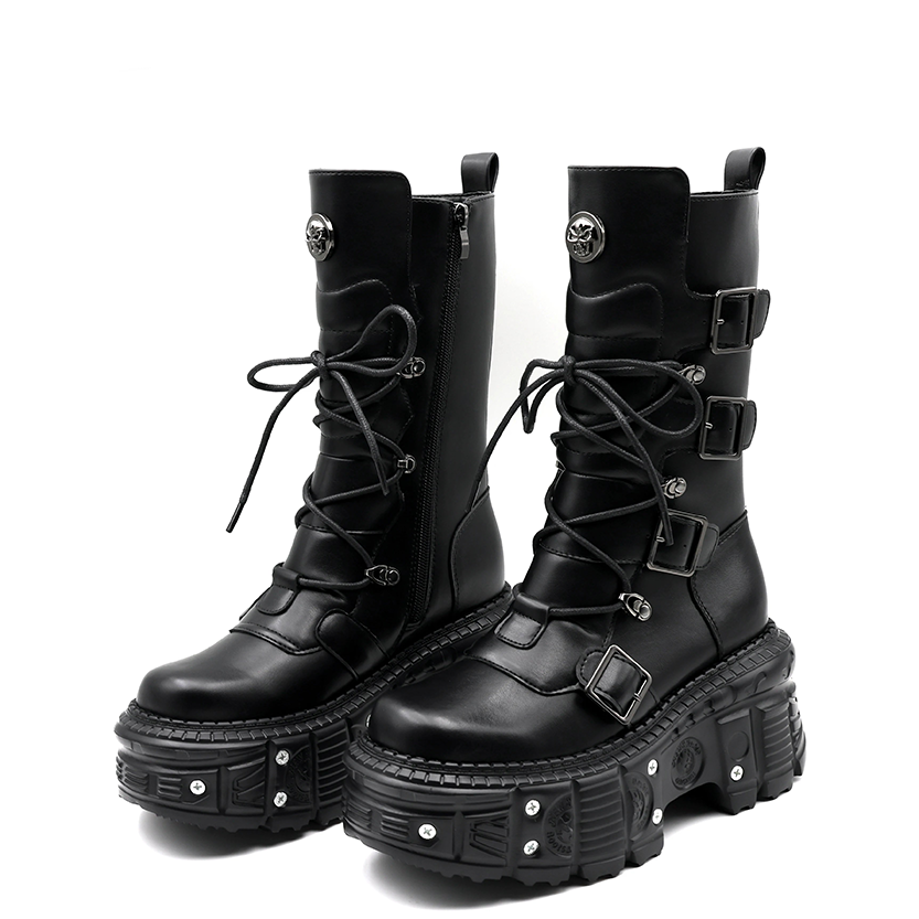 Funki Findz | Boots | Women's Punk Style Lace-up Platform Boot