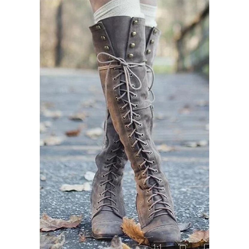 Funki Findz | Boots | Women's Knee High Retro Steampunk Boot