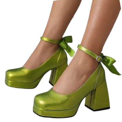 Funki Findz | Shoes | Women's Square Toe Block Heel Platforms