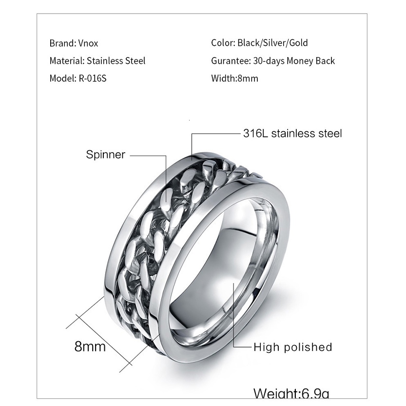 Funki Findz | Rings | Men's Moveable Ring | Titanium Steel Ring
